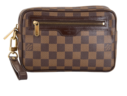 Vintage Bieux Macao Wristlet, £495, Handbags, Brown, Canvas, Front view